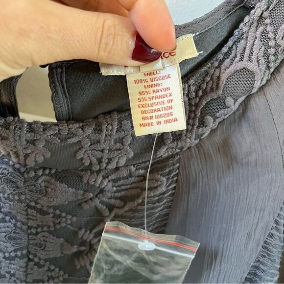 Sundance Viviana Chiffon Midi Dress in Grey 4 NWOT - Picture 9 of 11